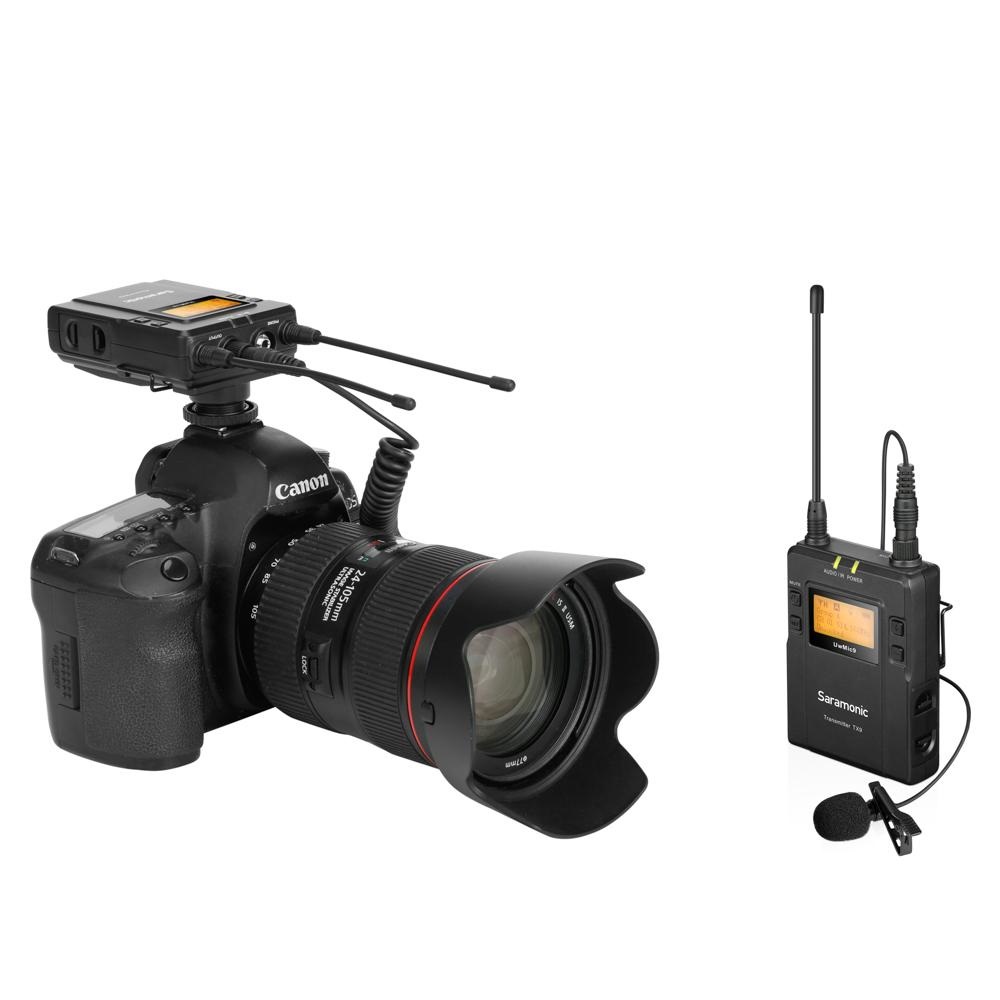 Saramonic UWMIC9 Kit Deluxe Microfono Wireless Lavalier UHF con Trasmettitore TX9 e Ricevitore RX9