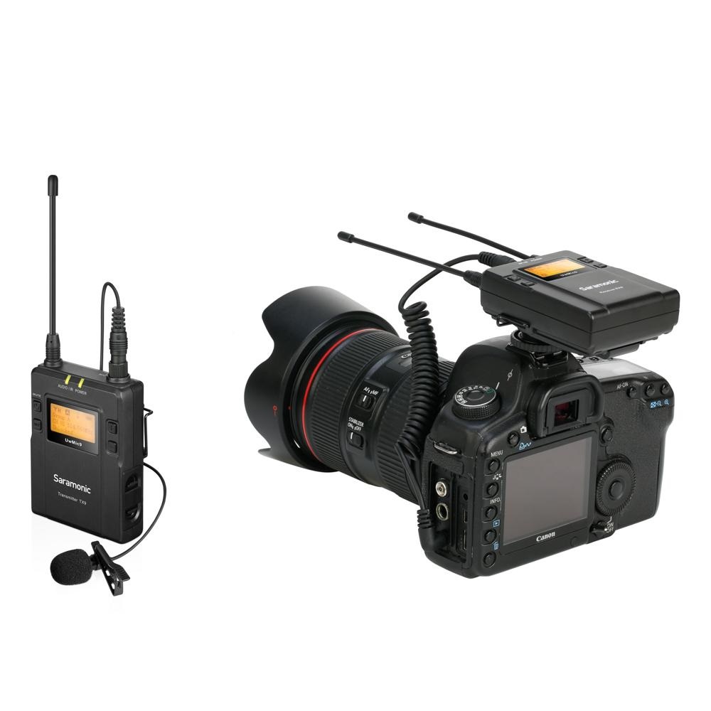 Saramonic UWMIC9 Kit Deluxe Microfono Wireless Lavalier UHF con Trasmettitore TX9 e Ricevitore RX9