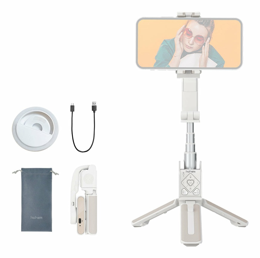 Hohem Stabilizzatore Cardanico e Bastone per Selfie con Tracciamento AI a 360° e Telecomando