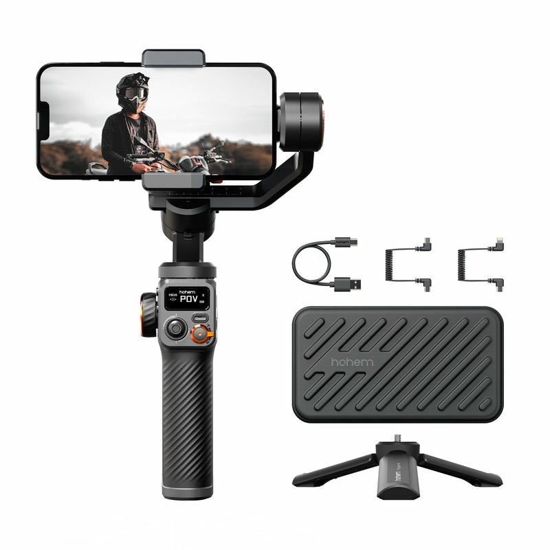 Hohem iSteady M6 Gimbal per Smartphone - Stabilizzatore a 3 Assi con Tracker AI e Luce di Riempimento, Compatibile con iPhone 16 Pro Max e Android