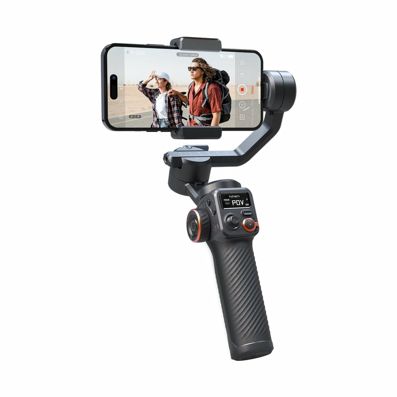 Hohem iSteady M6 Gimbal per Smartphone - Stabilizzatore a 3 Assi con Tracker AI e Luce di Riempimento, Compatibile con iPhone 16 Pro Max e Android