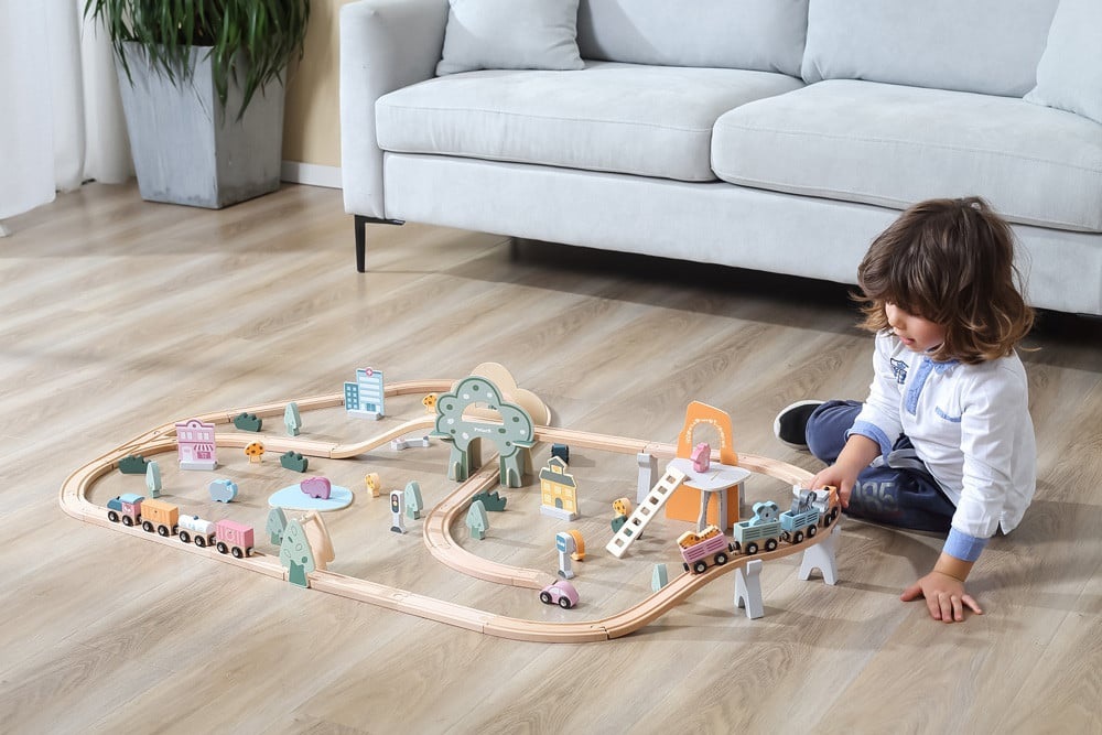 Viga PolarB Set Treno - 90 Pezzi, Sicuro e Creativo con Vernici Atossiche