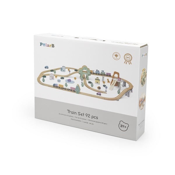 Viga PolarB Set Treno - 90 Pezzi, Sicuro e Creativo con Vernici Atossiche