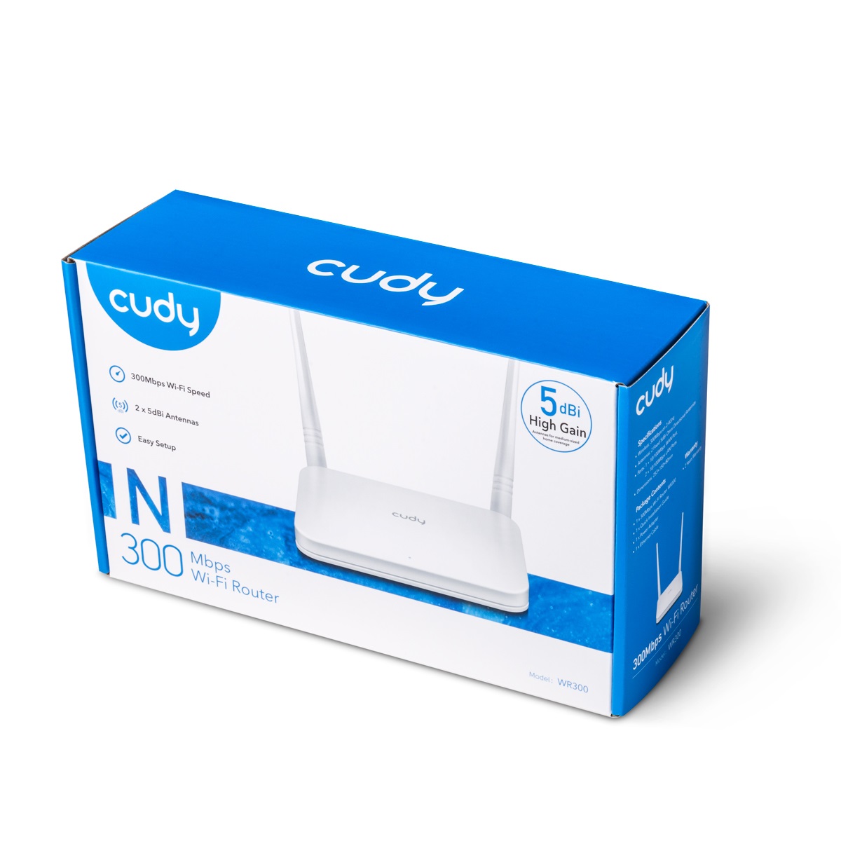 Cudy WR300 Router Wireless Bianco - Wi-Fi 4 (802.11n), Banda Singola (2.4 GHz), Ethernet LAN, 300 Mbps