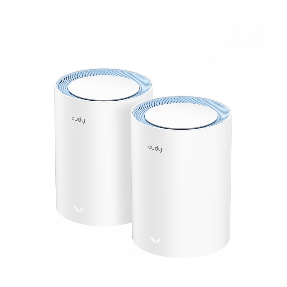 Cudy M1200 2-PACK Sistema Wi-Fi Mesh Dual-band AC1200 (2.4 GHz/5 GHz) Wi-Fi 5 (802.11ac) Bianco - Copertura Completa e Funzionalità VPN