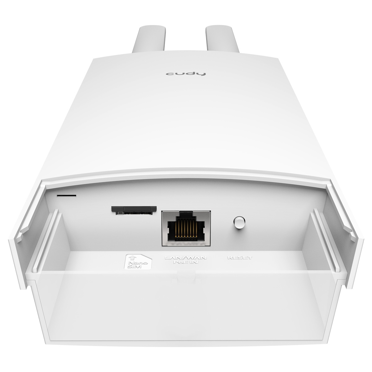 Cudy LT400 Router 4G LTE Outdoor N300 con Slot per SIM, IP65, Antenne Rimovibili, Adattatore PoE, Montaggio a Parete o Palo - Bianco