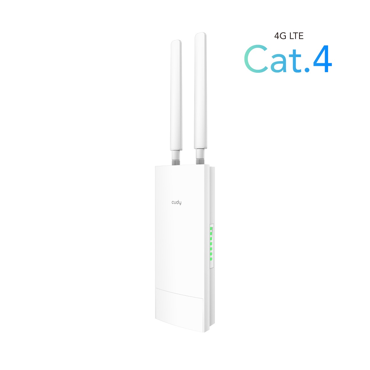 Cudy LT400 Router 4G LTE Outdoor N300 con Slot per SIM, IP65, Antenne Rimovibili, Adattatore PoE, Montaggio a Parete o Palo - Bianco