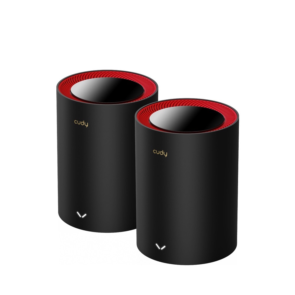 Cudy M3000 2-Pack Sistema Mesh Dual-band Wi-Fi 6 (802.11ax) Interno, Nero e Rosso, Fino a 445 m²