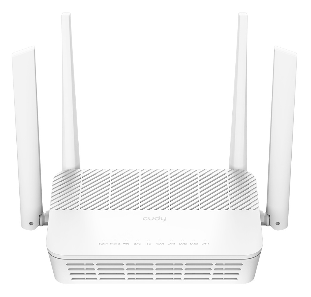 Cudy WR3000S Router Mesh Wi-Fi 6 Dual Band (2.4GHz/5GHz) con 5 Porte Gigabit Ethernet, 4 Antenne 5dBi, MU-MIMO e Funzionalità VPN - Bianco