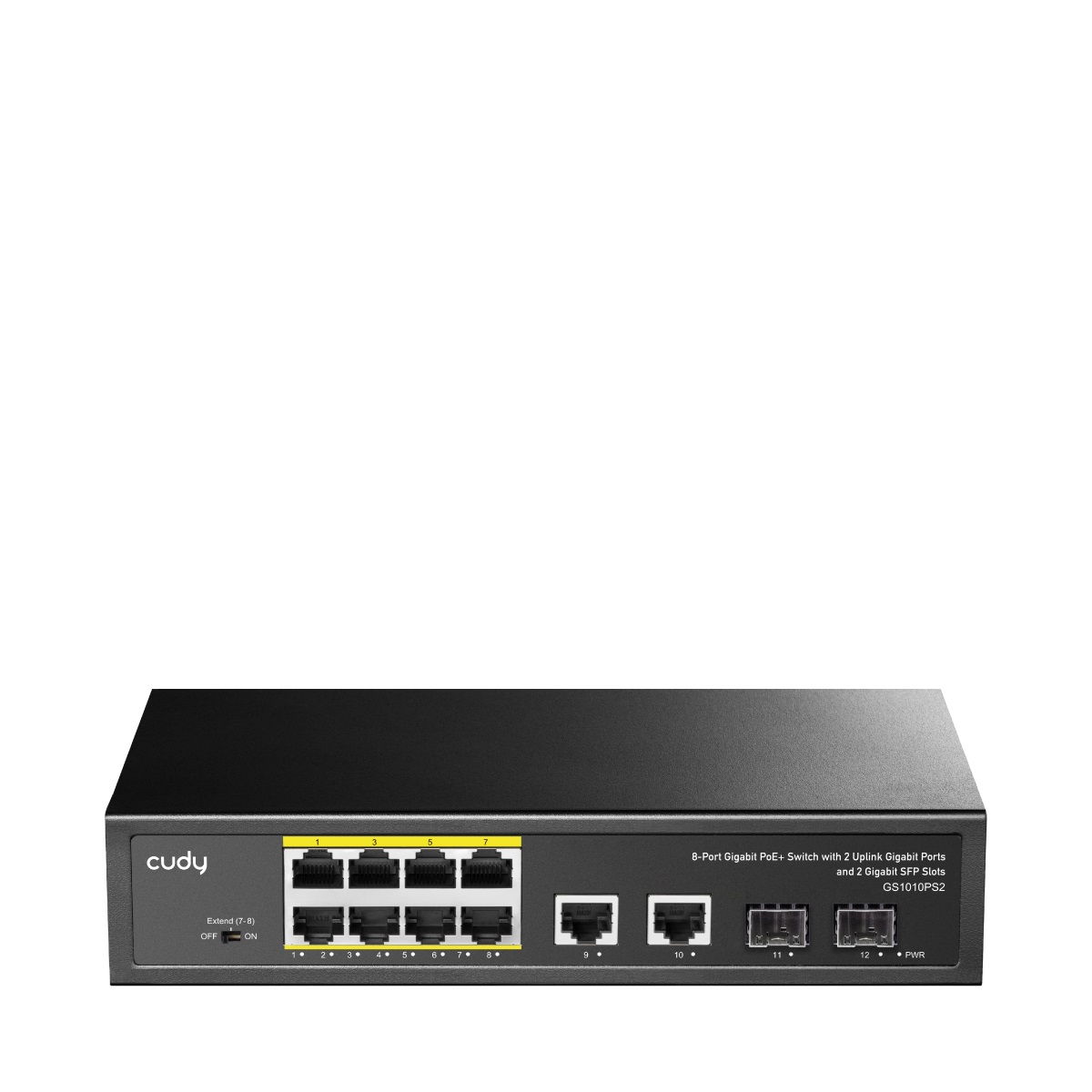 Cudy GS1010PS2 Switch di rete Non gestito Gigabit PoE con 8 Porte Gigabit, 2 Uplink Gigabit e 2 SFP, 120W