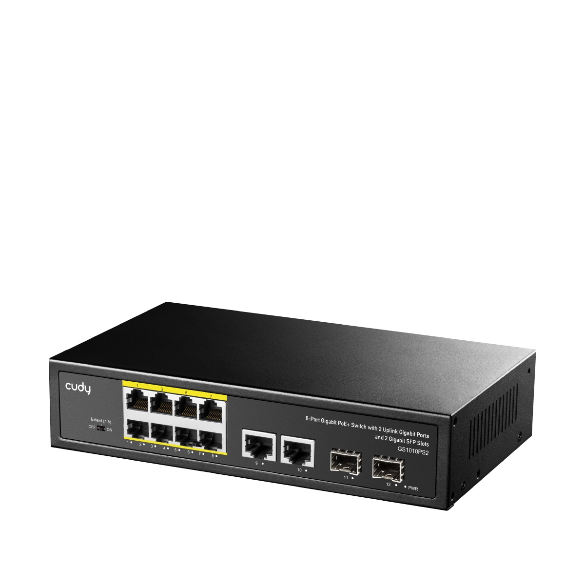 Cudy GS1010PS2 Switch di rete Non gestito Gigabit PoE con 8 Porte Gigabit, 2 Uplink Gigabit e 2 SFP, 120W