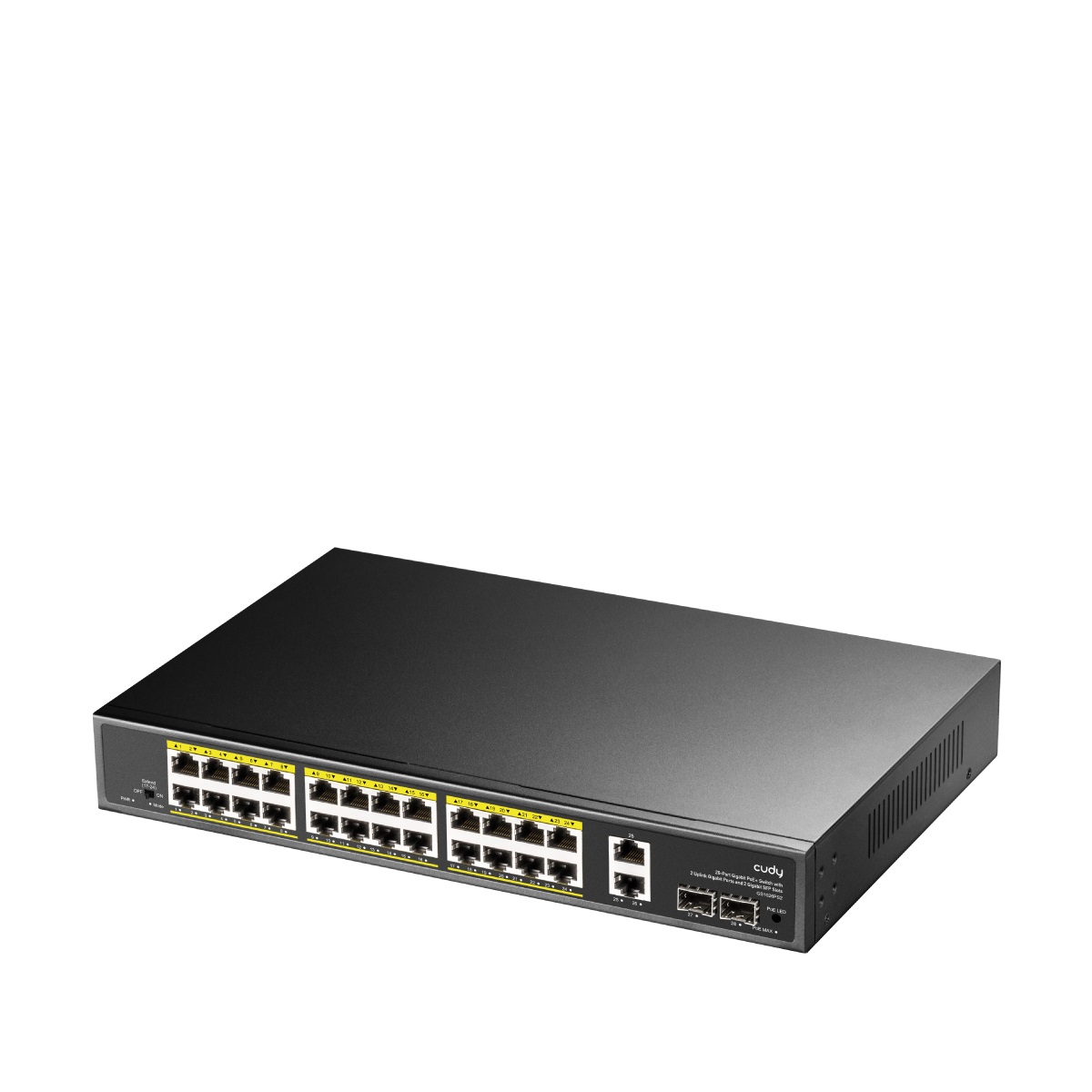Cudy GS1026PS2 Switch PoE non gestito 24 porte Gigabit Ethernet, 300 W, 2 porte Uplink SFP, supporto VLAN, montaggio rack 19