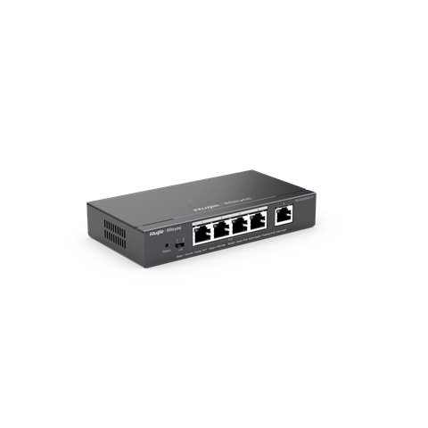 Ruijie Networks RG-ES205GC-P Switch di rete gestito L2 con 5 porte Gigabit RJ45 e supporto Power over Ethernet (PoE/PoE ), 54W PoE power budget, cassa in acciaio
