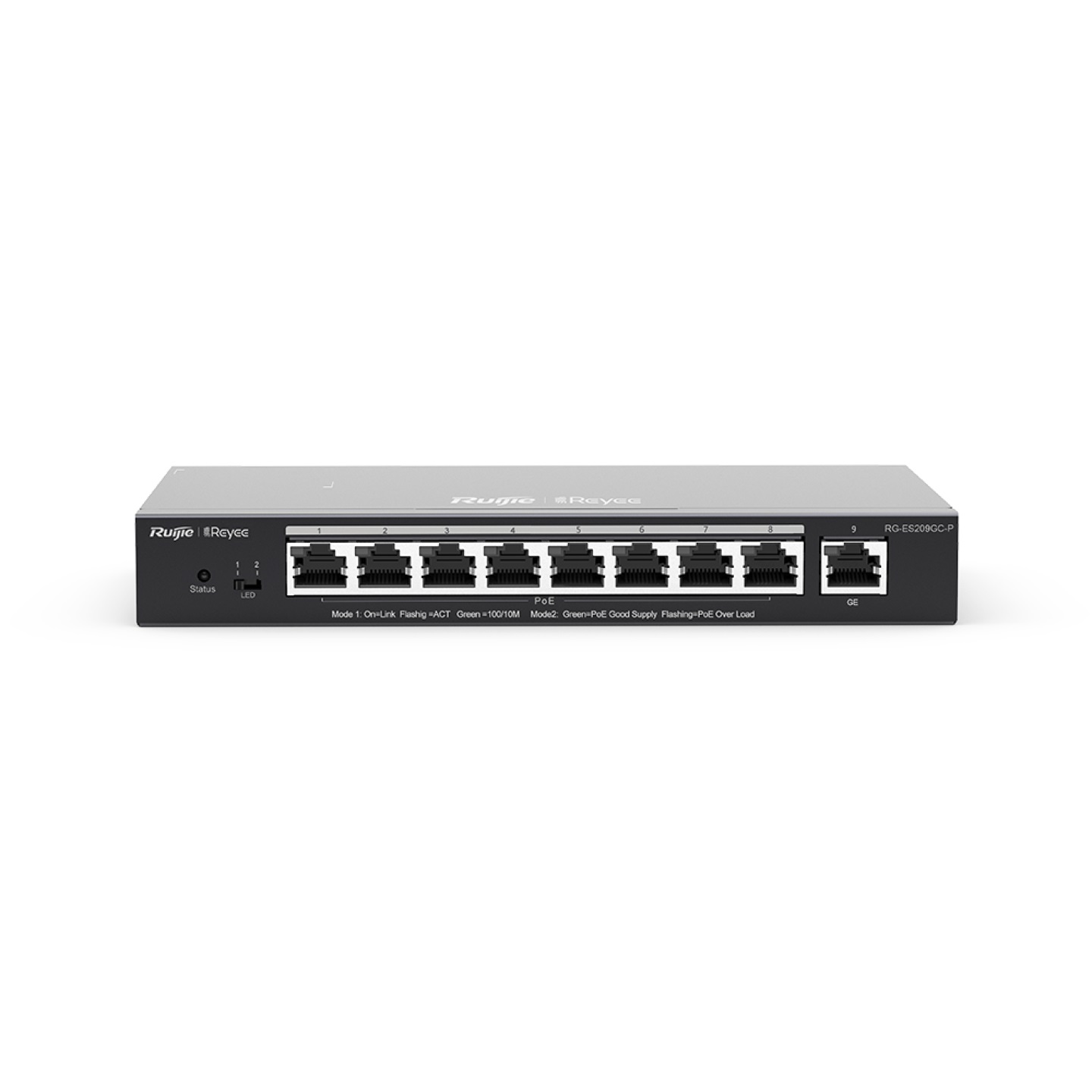 Ruijie Networks RG-ES209GC-P Switch Gestito L2 9 Porte Gigabit Ethernet (10/100/1000) con 8 Porte PoE e Budget di Potenza PoE di 120W