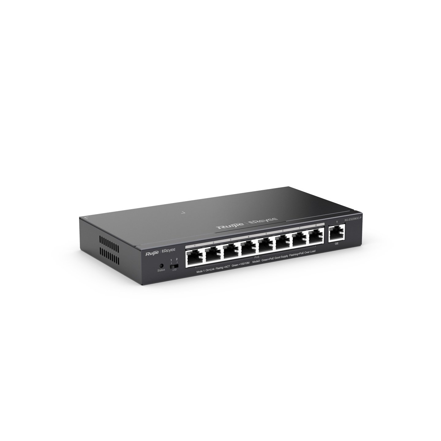 Ruijie Networks RG-ES209GC-P Switch Gestito L2 9 Porte Gigabit Ethernet (10/100/1000) con 8 Porte PoE e Budget di Potenza PoE di 120W