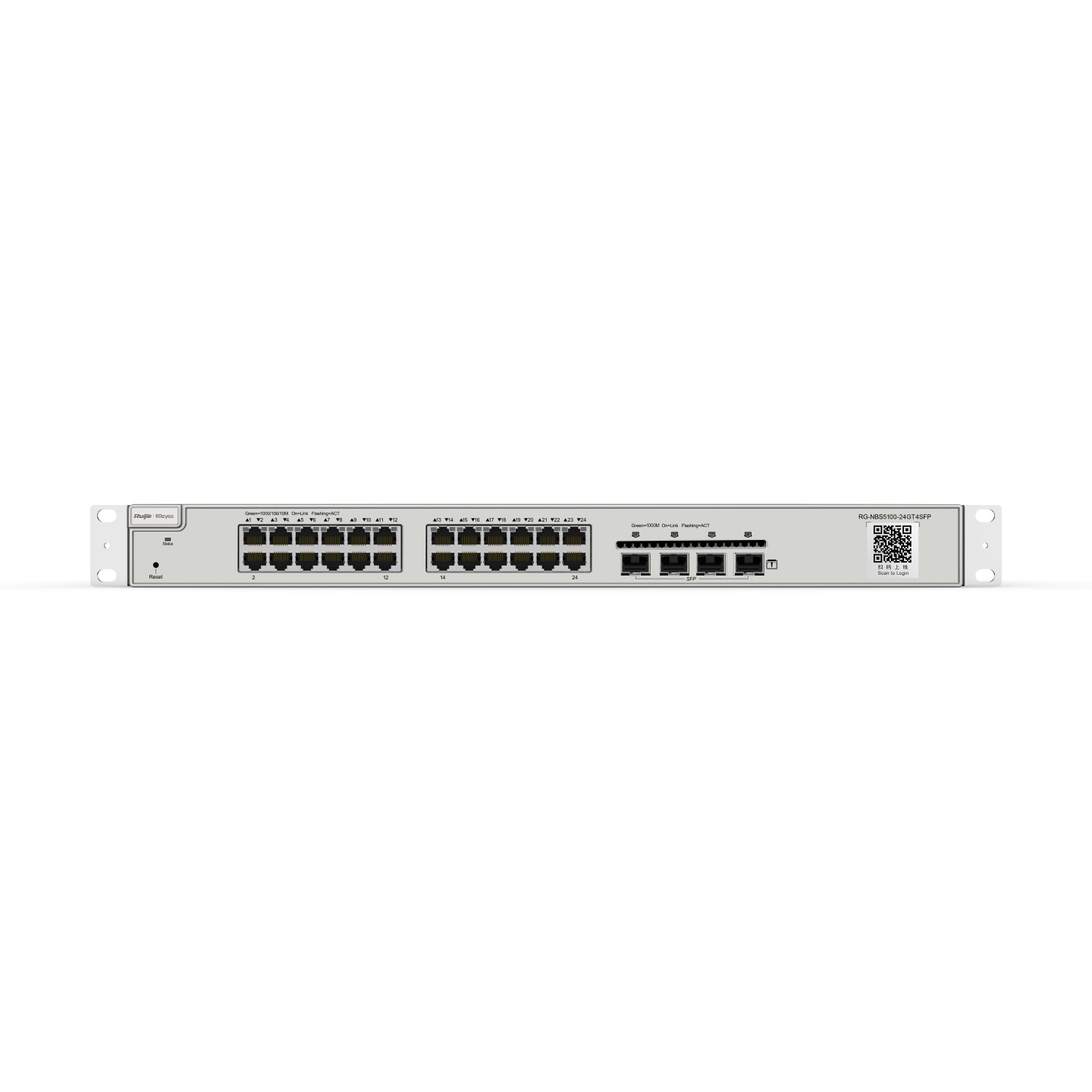 Ruijie Networks RG-NBS5100-24GT4SFP Switch di Rete Gestito L3 Gigabit Ethernet (10/100/1000) Nero con 24 Porte Gigabit e 4 SFP