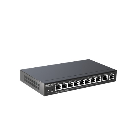 Ruijie Networks Router cablato 5-port Gigabit con PoE, 1 WAN e 3 LAN/WAN, 1.5 Gbps throughput, gestione remota cloud