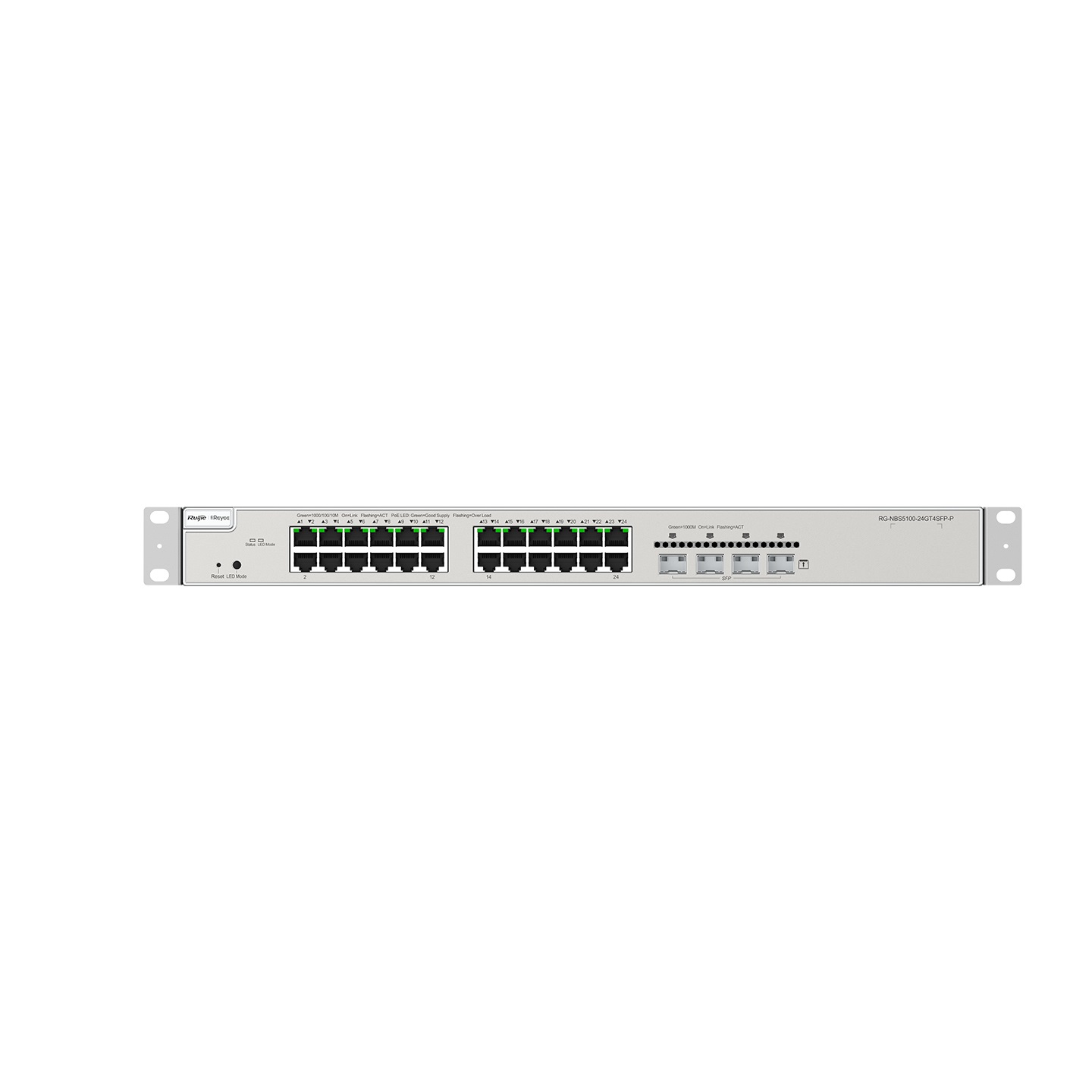 Ruijie Networks RG-NBS5200-24GT4XS-P Switch di Rete Gestito L3 Gigabit Ethernet (10/100/1000) con Supporto Power over Ethernet (PoE) - Grigio