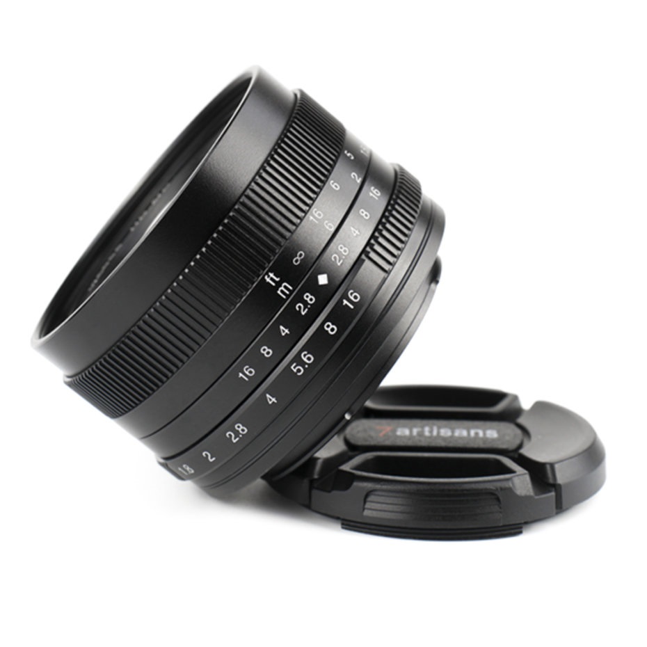 7Artisans 50mm f/1.8 Obiettivo Primario Nero per Fotocamera Fuji X-mount - Super Compatto per Ritratti