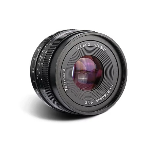 7Artisans 50mm f/1.8 Obiettivo Primario Nero per Fotocamera Fuji X-mount - Super Compatto per Ritratti