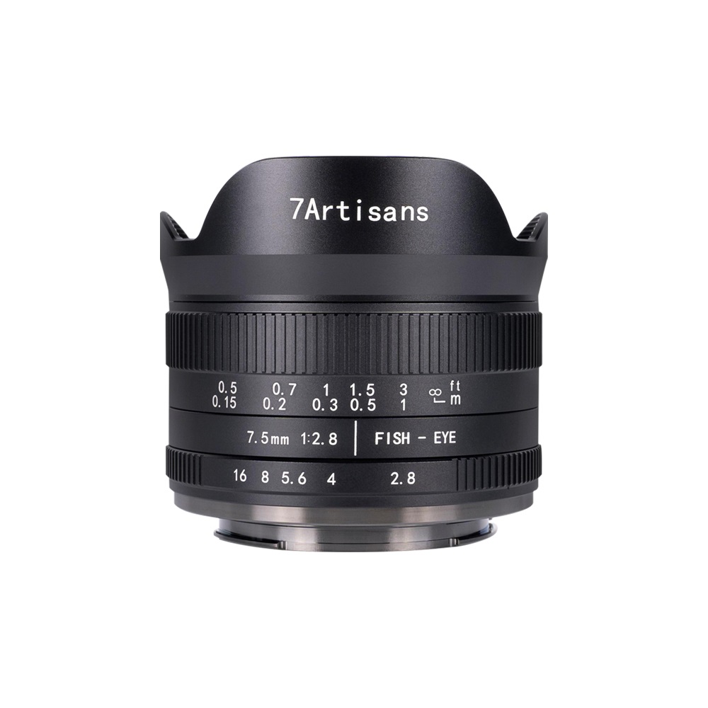 7artisans Obiettivo Fisheye 7,5 mm f/2,8 Mark II per Sony E Mount - Angolo di vista 190°, copriobiettivi inclusi