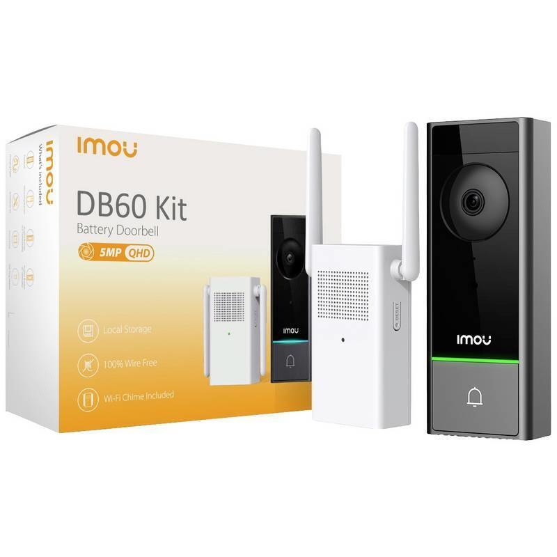 Imou DB60 Kit - Videocampanello Wi-Fi 5MP a batteria con suoneria interna, AI integrata e ottica panoramica