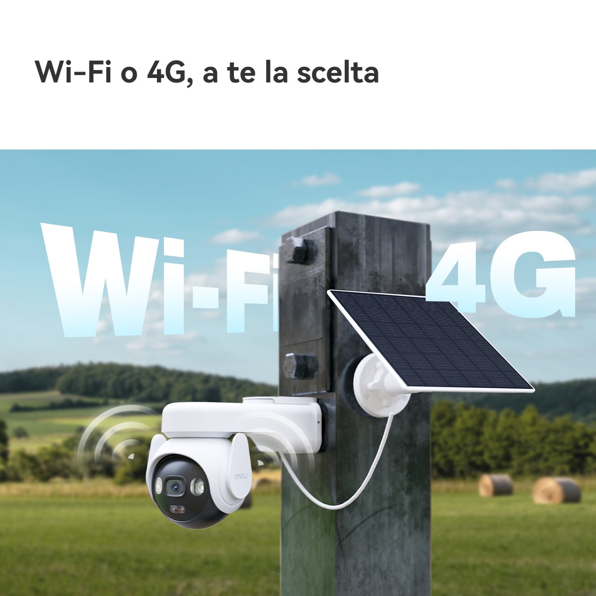 Imou AOV PT Telecamera di Sicurezza IP Esterno 5MP 3K Motorizzata con 4G, Wi-Fi, Batteria Ricaricabile e Pannello Solare