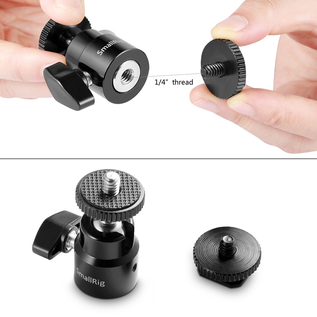 SmallRig 2059 Montatura per Macchine Fotografiche con Innesto Hot Shoe 1/4