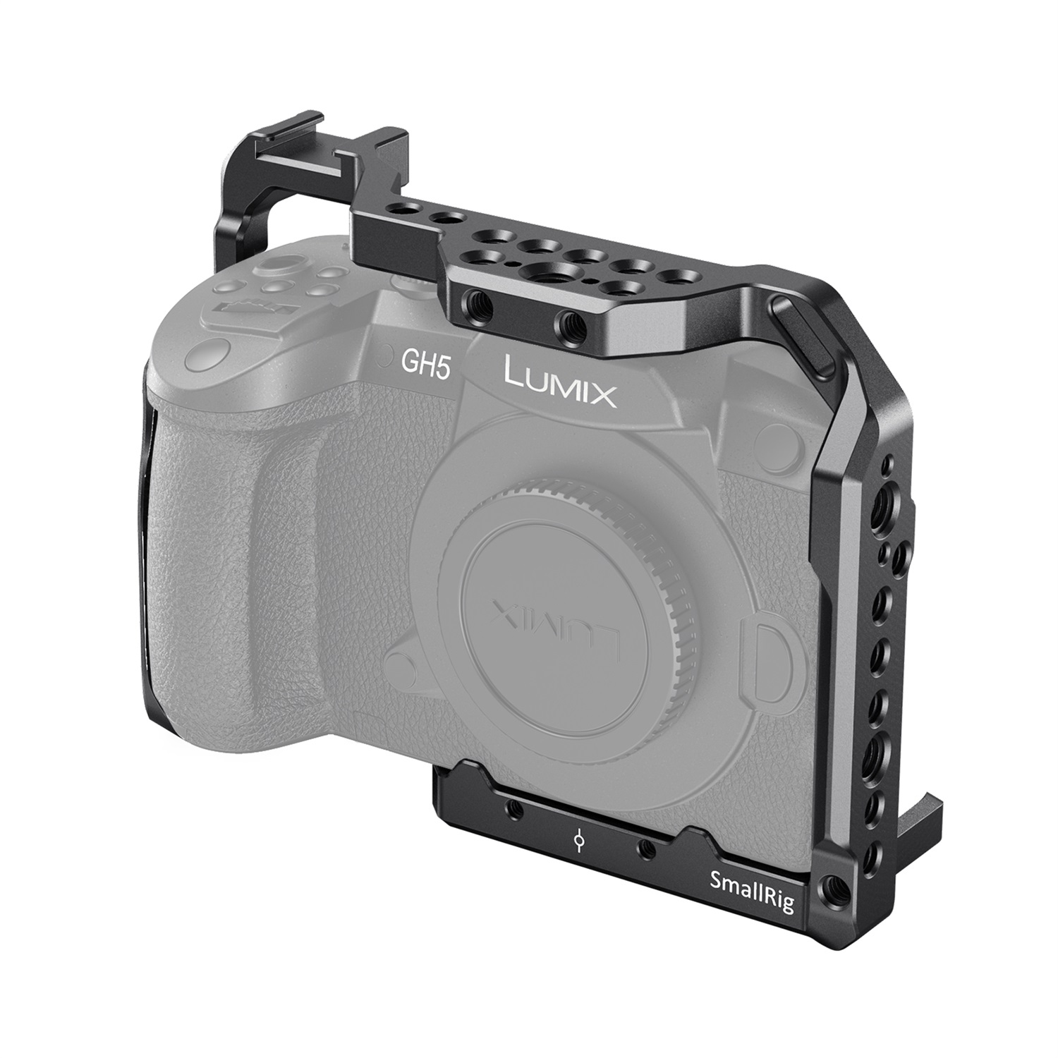 SmallRig 2646 Gabbia per fotocamera Panasonic Lumix GH5/GH5S con supporto per slitta fredda - Nero