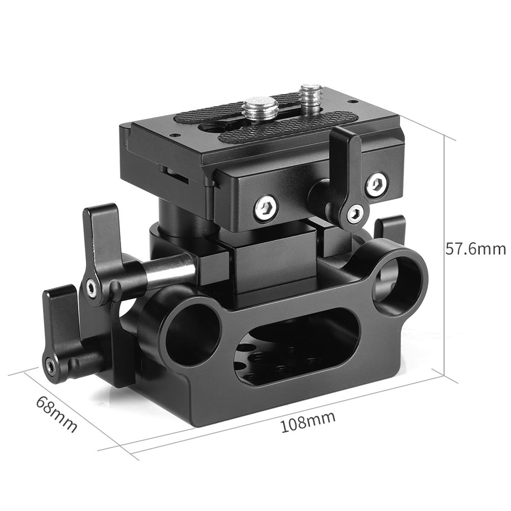 SmallRig 2272B Piastra di Base Universale per Sistema di Supporto Guide da 15 mm con Sgancio Rapido Arca