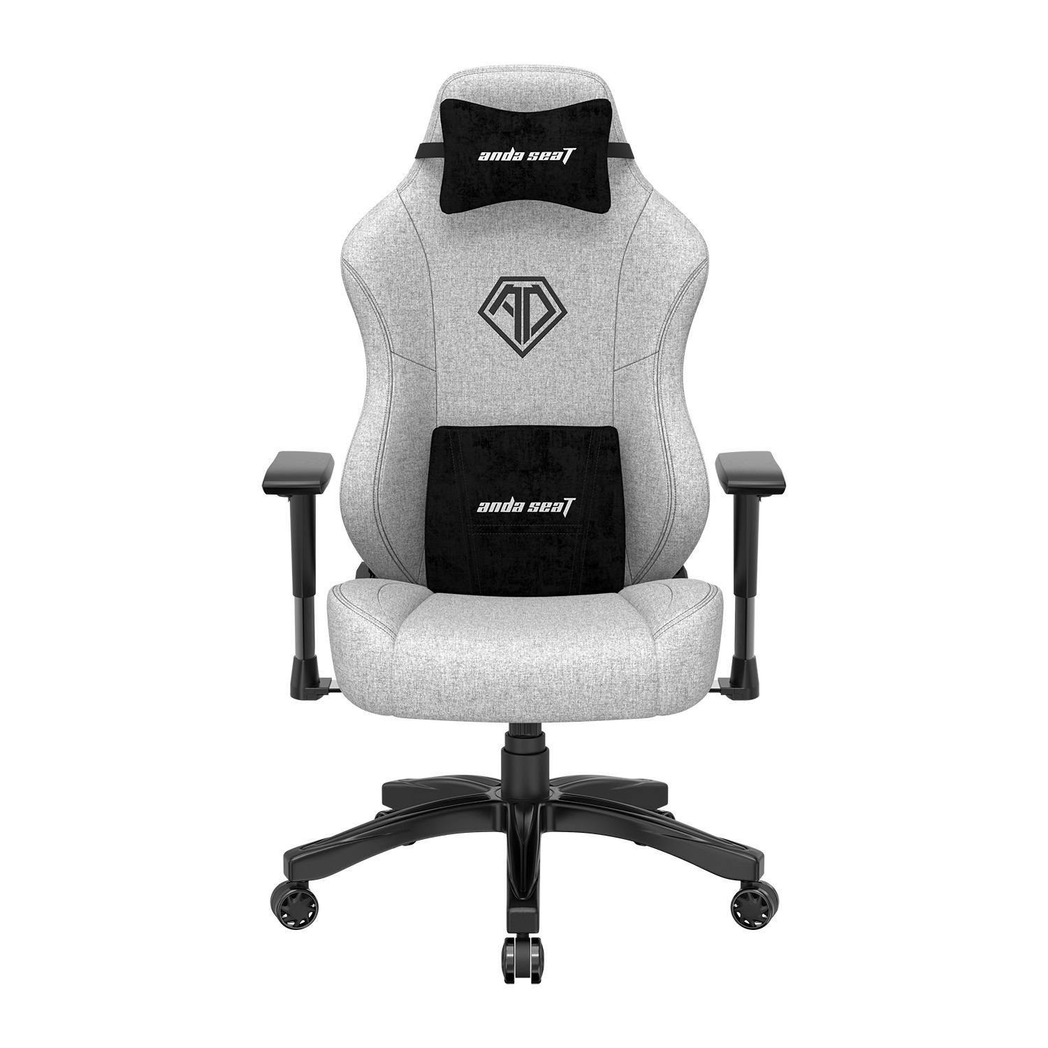 Anda Seat Phantom 3 Sedia Gaming Ergonomica in Tessuto Grigio - Poltrona Reclinabile con Supporto Lombare e Braccioli Regolabili, Design Stile Racing