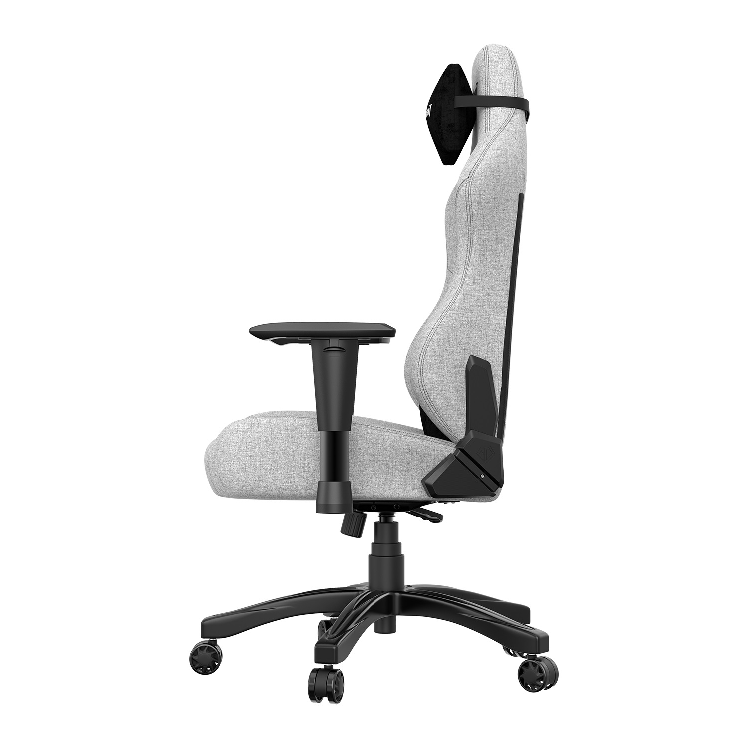 Anda Seat Phantom 3 Sedia Gaming Ergonomica in Tessuto Grigio - Poltrona Reclinabile con Supporto Lombare e Braccioli Regolabili, Design Stile Racing