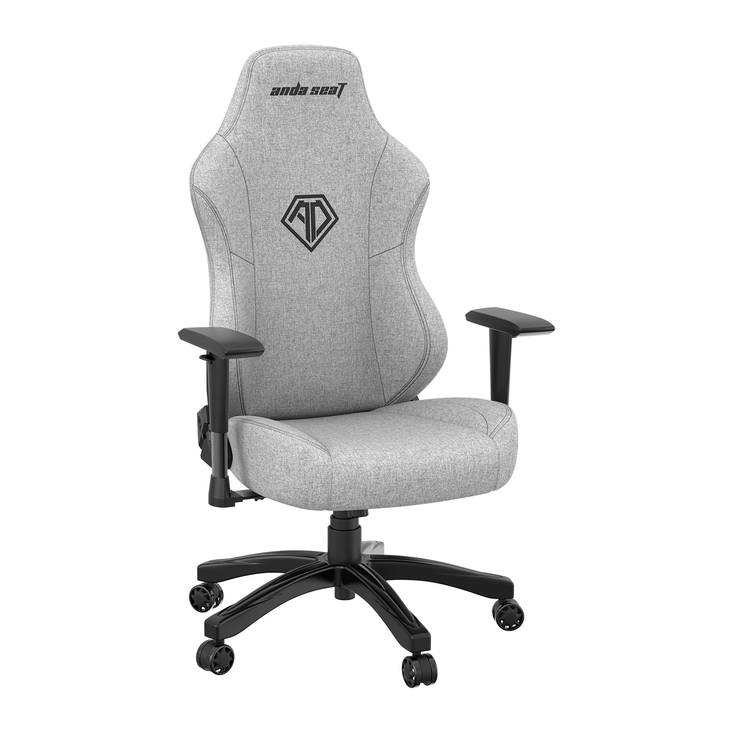 Anda Seat Phantom 3 Sedia Gaming Ergonomica in Tessuto Grigio - Poltrona Reclinabile con Supporto Lombare e Braccioli Regolabili, Design Stile Racing