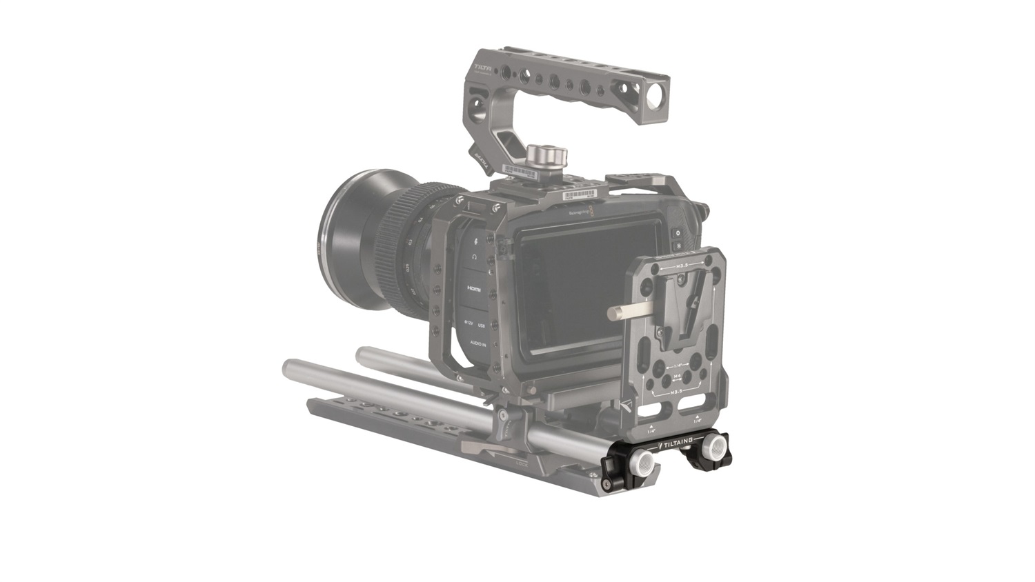 Tilta TA-MBP-RA Adattatore per asta 15 mm LWS per Mini/Pocket V-Mount Battery Plate - Leggero e Durevole