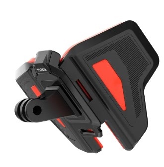 Telesin Supporto per Casco Premium Arancione - Compatibile con GoPro e Action Camera