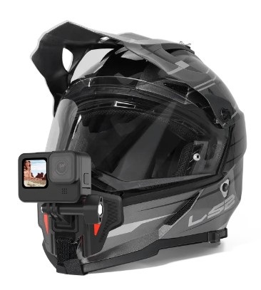 Telesin Supporto per Casco Premium Arancione - Compatibile con GoPro e Action Camera