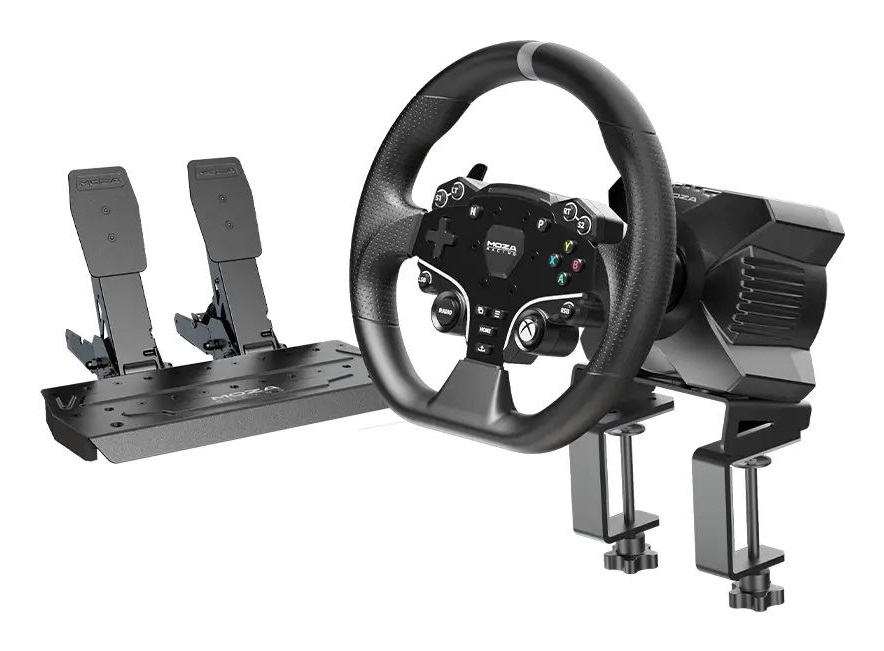 Moza Racing R3 Bundle RS053 - Volante da corsa con pedali per PC e Xbox (One, Series S, Series X) - Cablato, Nero