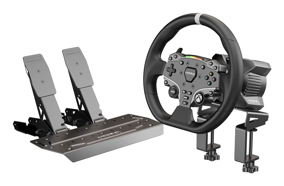 Moza Racing R3 Bundle RS053 - Volante da corsa con pedali per PC e Xbox (One, Series S, Series X) - Cablato, Nero