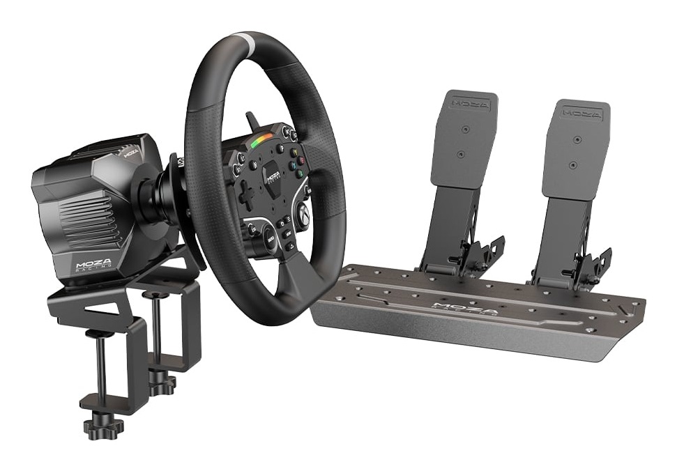 Moza Racing R3 Bundle RS053 - Volante da corsa con pedali per PC e Xbox (One, Series S, Series X) - Cablato, Nero