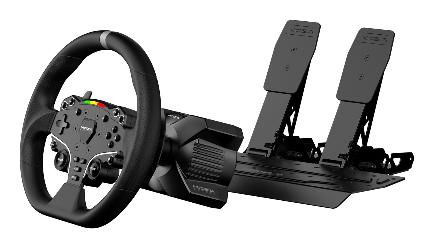 Moza Racing RS074 Volante da Gioco con Pedali per PC - Bluetooth/USB, Sterzo con Ritorno di Forza, Design Ergonomico