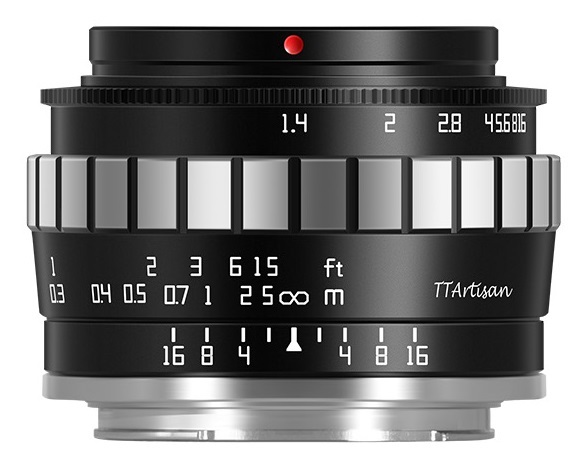 TTArtisan Obiettivo Grandangolare 23 mm F/1.4 MFT per Fotocamere Mirrorless APS-C - Argento e Nero