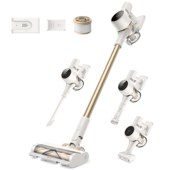 Dreame R10 Aspirapolvere senza fili 2 in 1, Potenza 120AW, Autonomia 60 Minuti, Filtrazione Avanzata, Spazzola Multi-Superficie con Luci LED, Leggero, Senza sacchetto, Colore Bianco