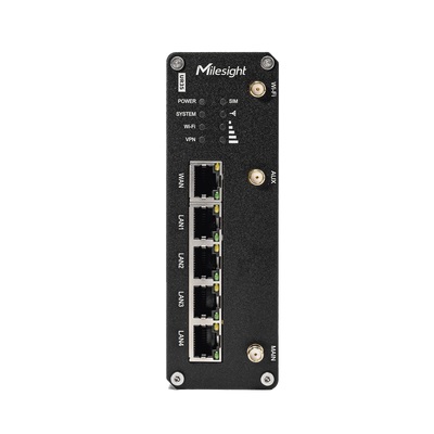 Milesight UR35-L04AF-W Router Cellulare Industriale 4G con Fast Ethernet e Banda Singola (2.4 GHz) - Nero