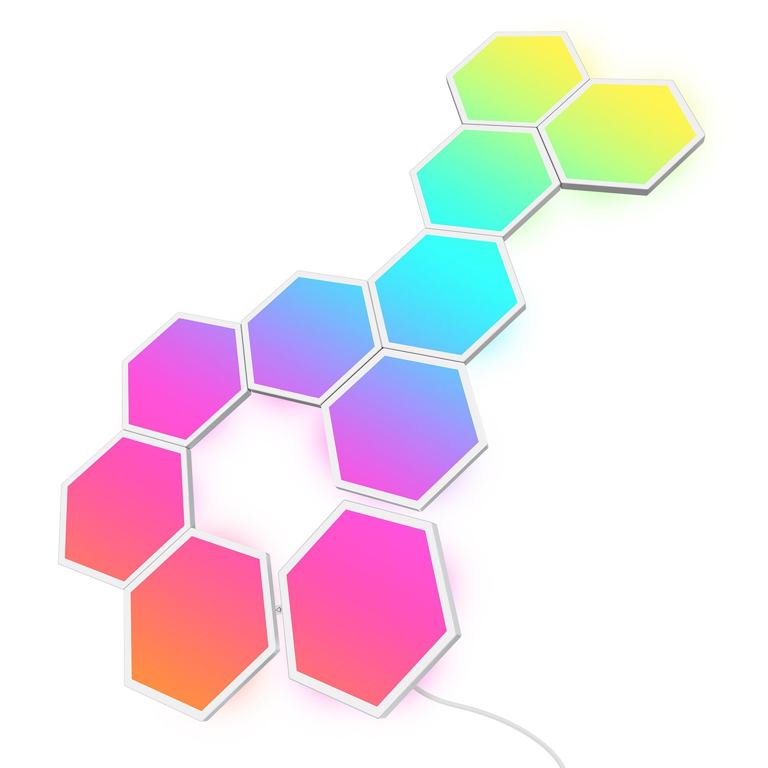 Govee Glide Hexa - Pannelli LED Intelligenti Wi-Fi RGBIC per Parete in Plastica
