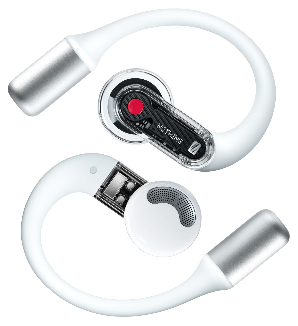 Nothing Ear (open) Auricolari True Wireless Stereo (TWS) con Open Sound, Due Microfoni AI Clear Voice, 30 Ore di Riproduzione Musicale, EQ Avanzato - Bianco