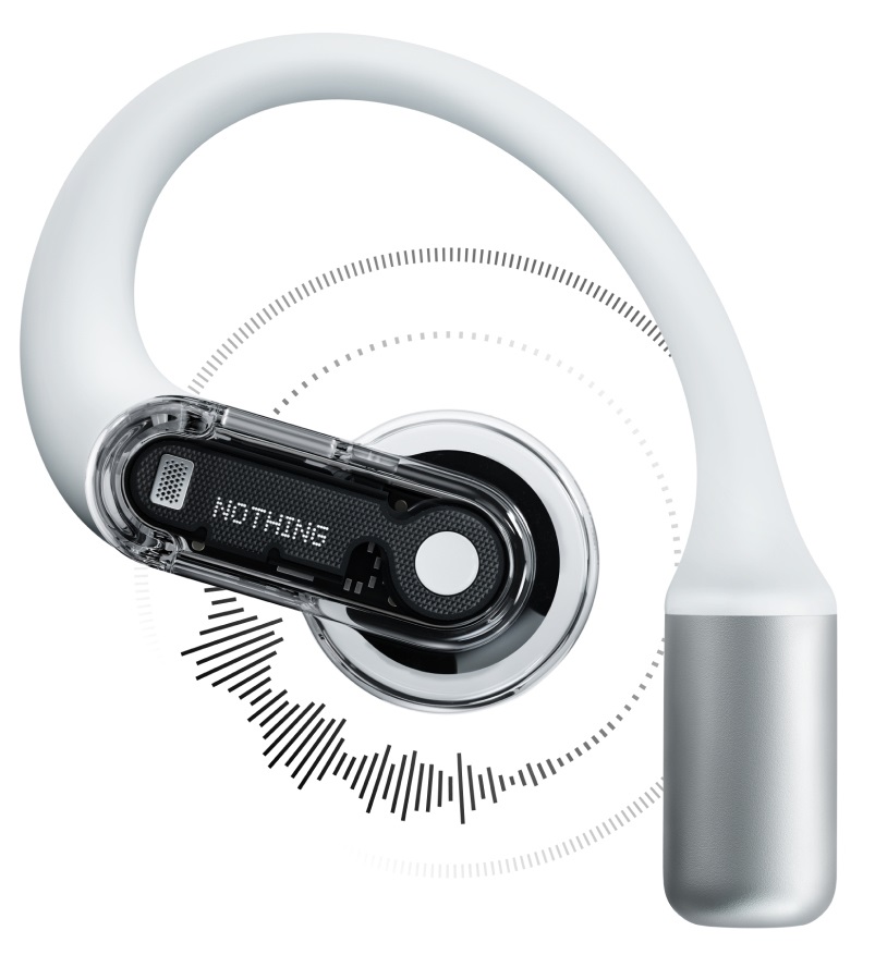Nothing Ear (open) Auricolari True Wireless Stereo (TWS) con Open Sound, Due Microfoni AI Clear Voice, 30 Ore di Riproduzione Musicale, EQ Avanzato - Bianco