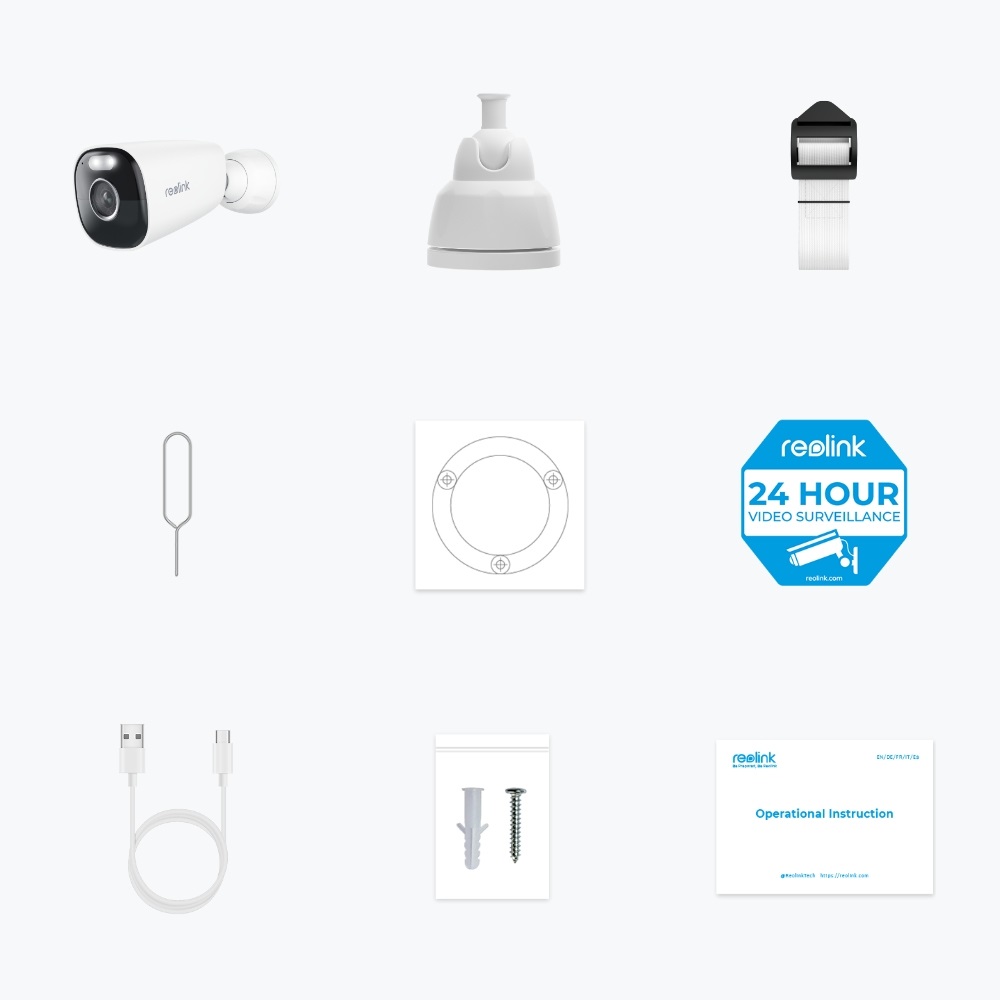 Reolink Argus Series B340 - Telecamera di Sicurezza 5MP Esterno con Wi-Fi, Rilevamento Intelligente e Visione Notturna a Colori