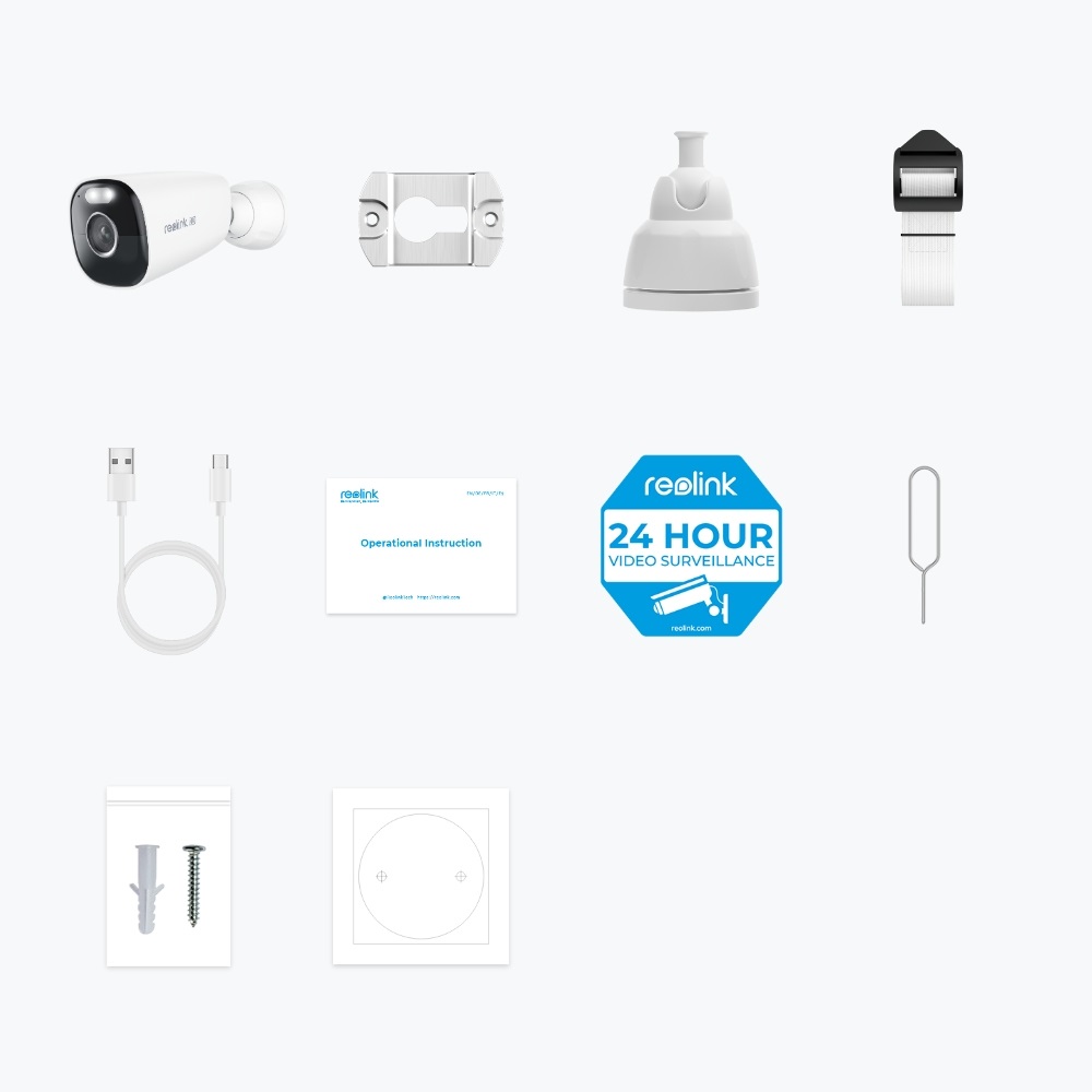 Reolink Argus Series B360 - Telecamera di Sicurezza IP 4K Wi-Fi a Batteria per Interno ed Esterno