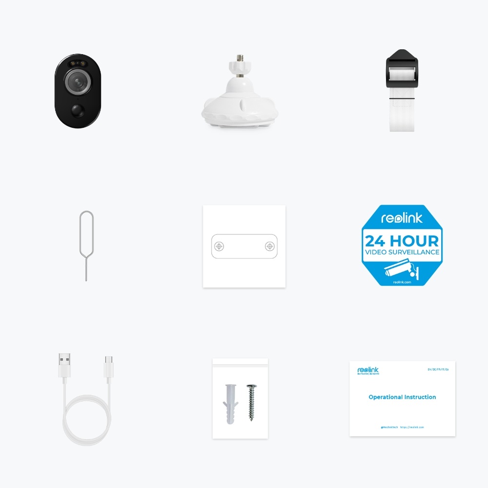 Reolink Argus Series B350 Telecamera di Sicurezza IP Wireless Interno ed Esterno 3840 x 2160 Pixel Compatibile con Amazon Alexa e Google Assistant