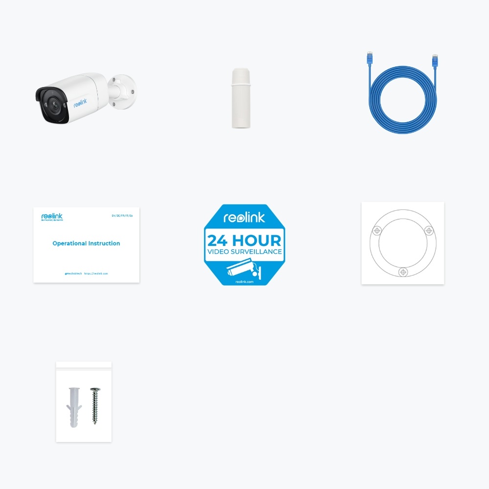 Reolink P320 Telecamera di Sicurezza IP 5MP PoE per Interno ed Esterno, 2880 x 1616 Pixel, Rilevamento Persone e Veicoli, Bianco